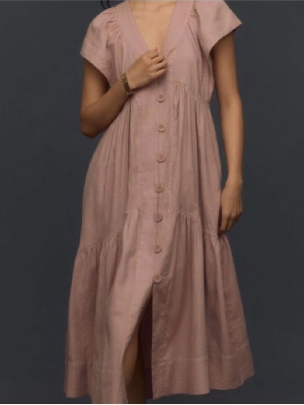 Anthropologie Reneé Flutter Sleeve Midi Dress